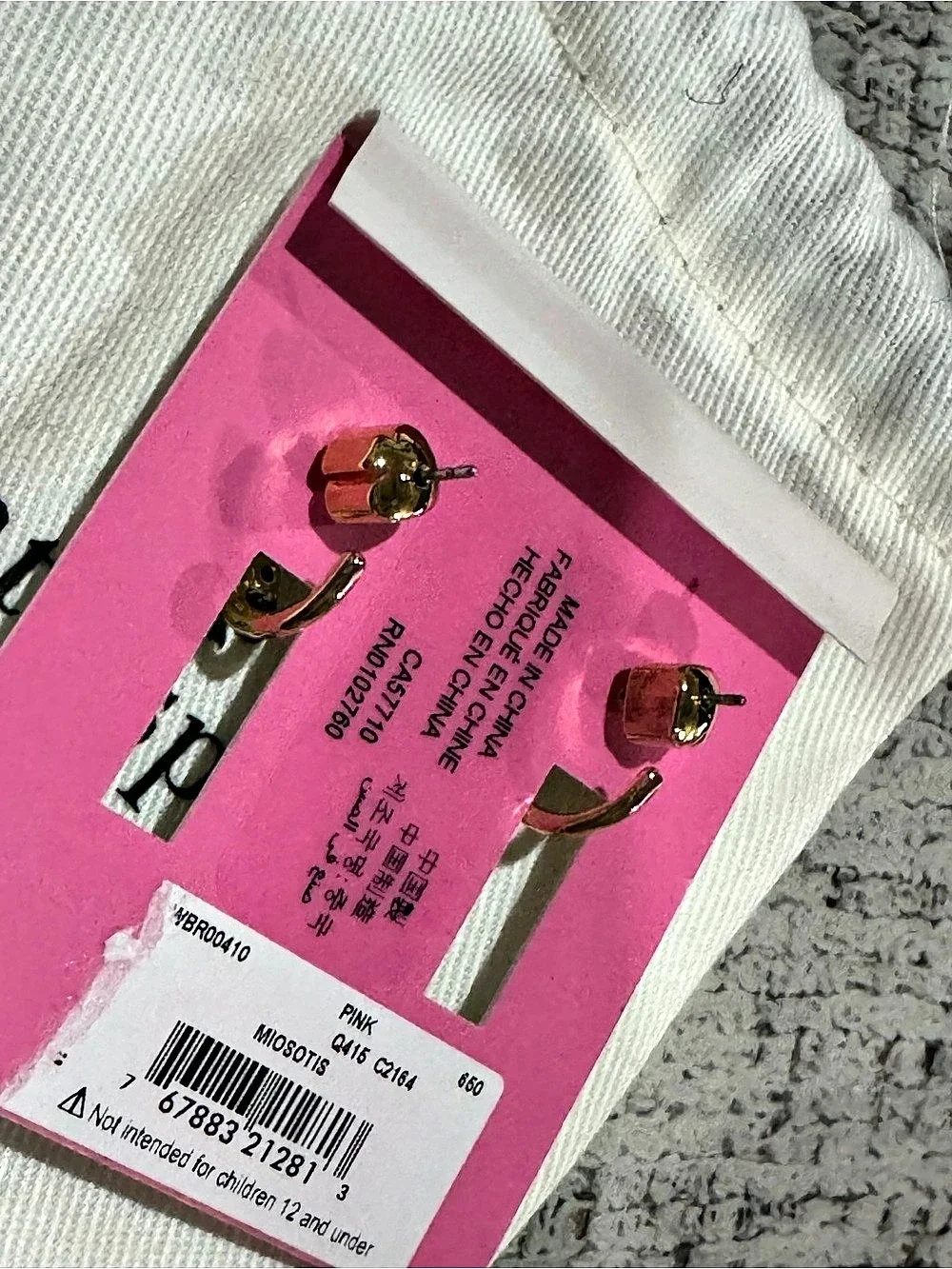 kate spade new york Miosotis Flower Huggies Pink & Gold NWT